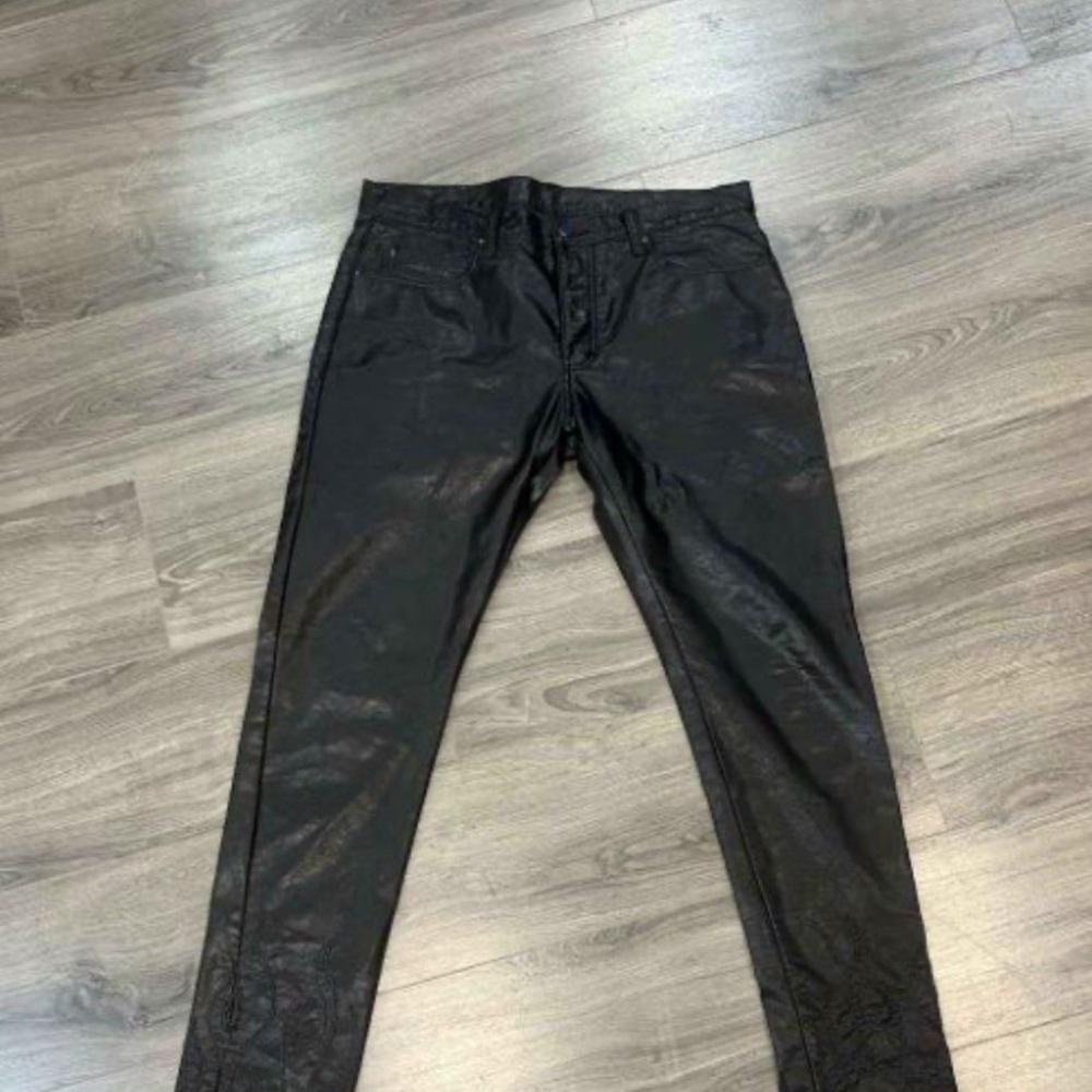 MNML Black Leather Pants size 40